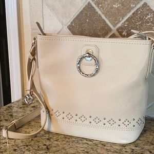 Brighton Sidney warm white purse silver adornments